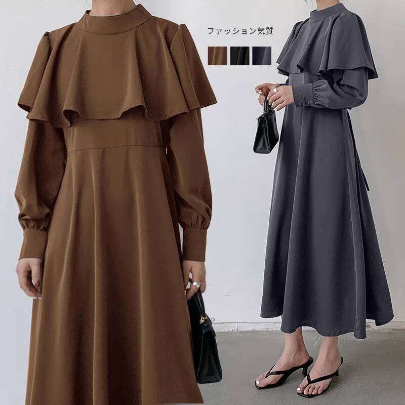 女性のロングドレス韓国と日本スタイルの無地コットンルーズカジ - Korean Style A Line Shirt Dress のレビューと価格