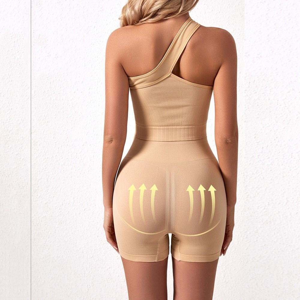 2ピース快適シームレス女性用ワークアウトセット リブ編みハイ - Seamless Ribbed Workout Tank Top のレビューと価格