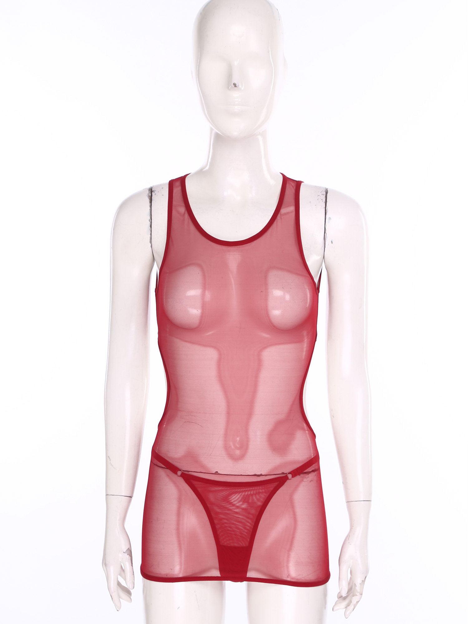 女性用セクシーなシースルーメッシュミニドレス、Tバックビキニ - Sexy Mesh Sheer Bodycon Dress のレビューと価格