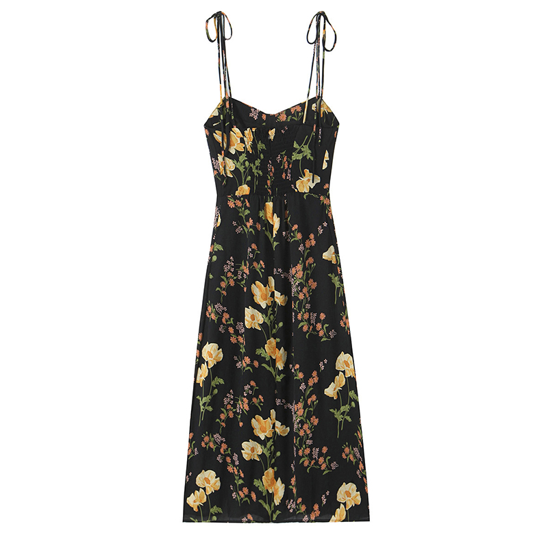YENKYE フレンチスタイルヴィンテージ花柄スリングドレス - French Vintage Floral Midi Dress のレビューと価格