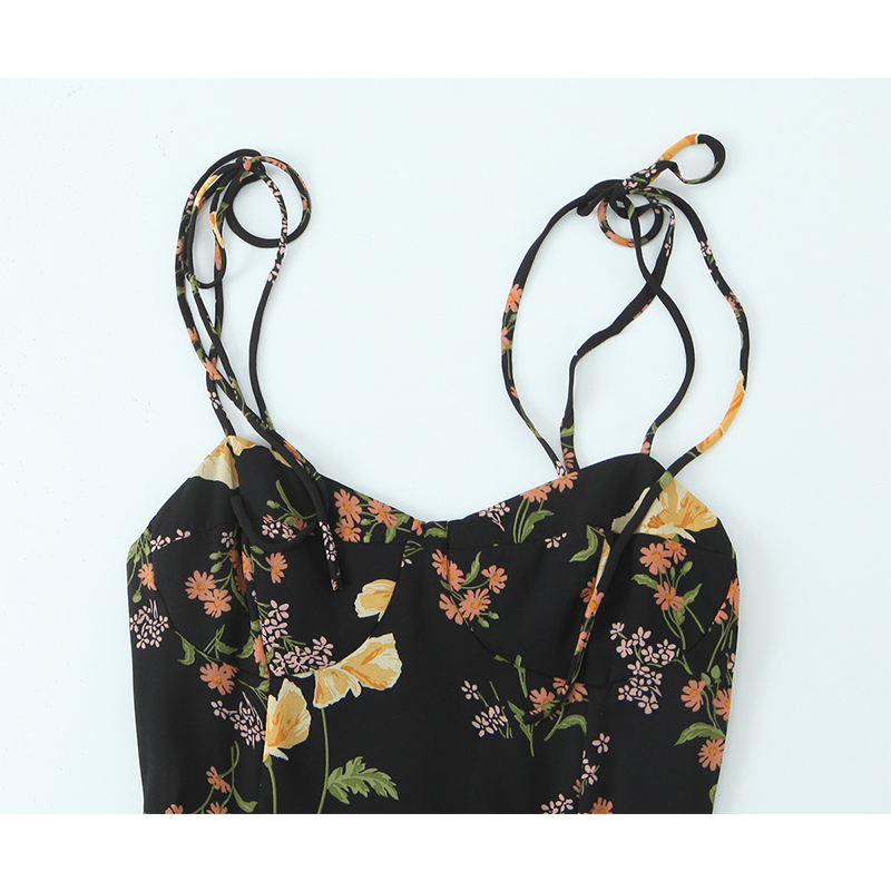YENKYE フレンチスタイルヴィンテージ花柄スリングドレス - French Vintage Floral Midi Dress のレビューと価格