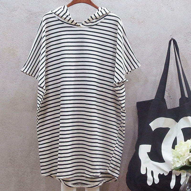 夏の新韓国スタイルルーズバットウィングスリーブ Tシャツドレ - Korean Style A Line Shirt Dress のレビューと価格