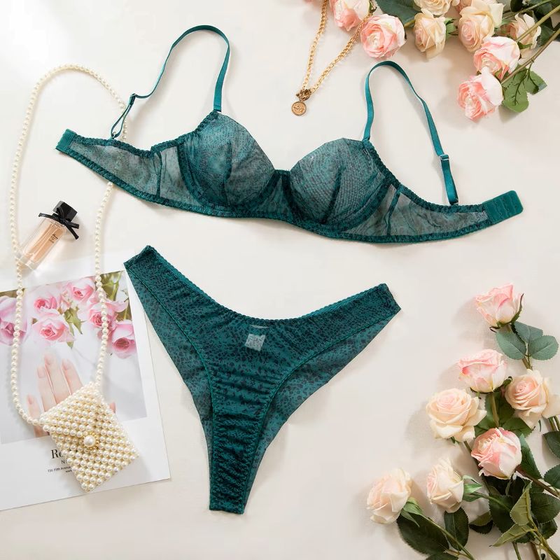 2 ピース/セット女性ランジェリーギャザリング超薄型メッシュ - Lingerie のレビューと価格