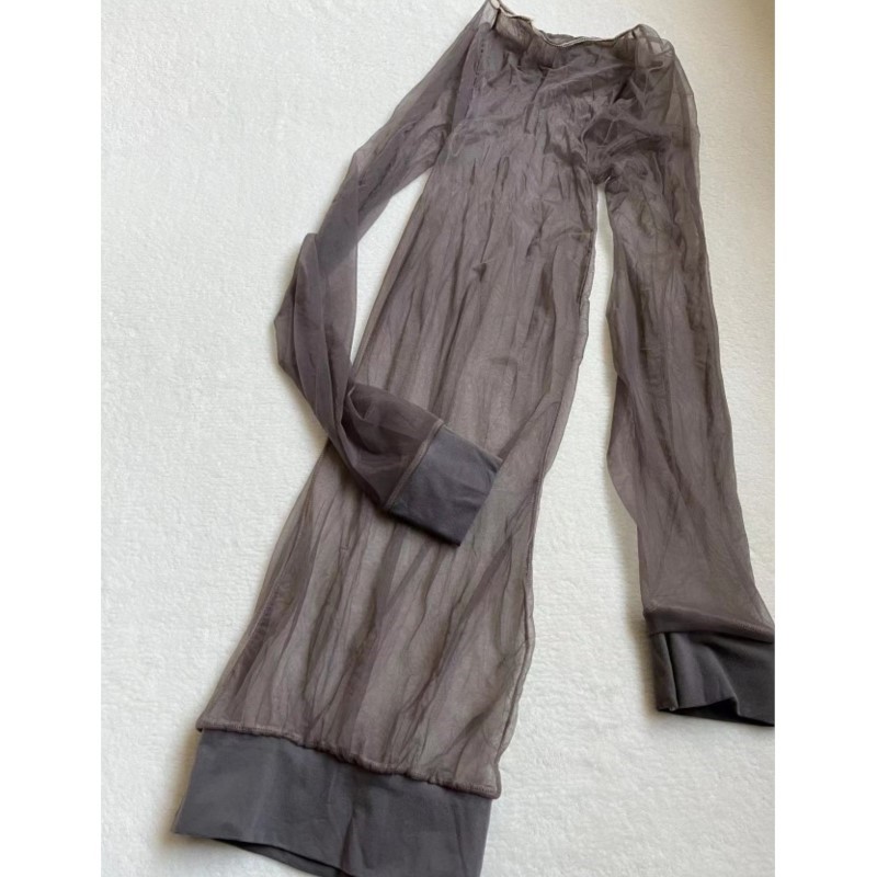 透明で滑らかでセクシーなボディストッキング、ストレッチシーム - Sexy Mesh Sheer Bodycon Dress のレビューと価格