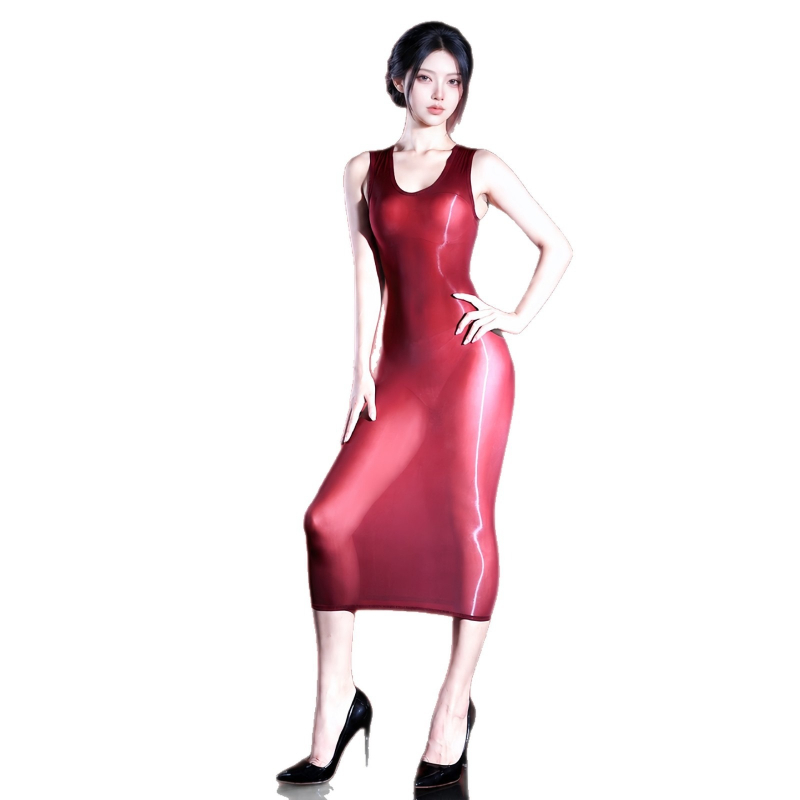 女性用、セクシーなドレス、袖なし、光沢感のある素材、シースル - Sexy Mesh Sheer Bodycon Dress のレビューと価格