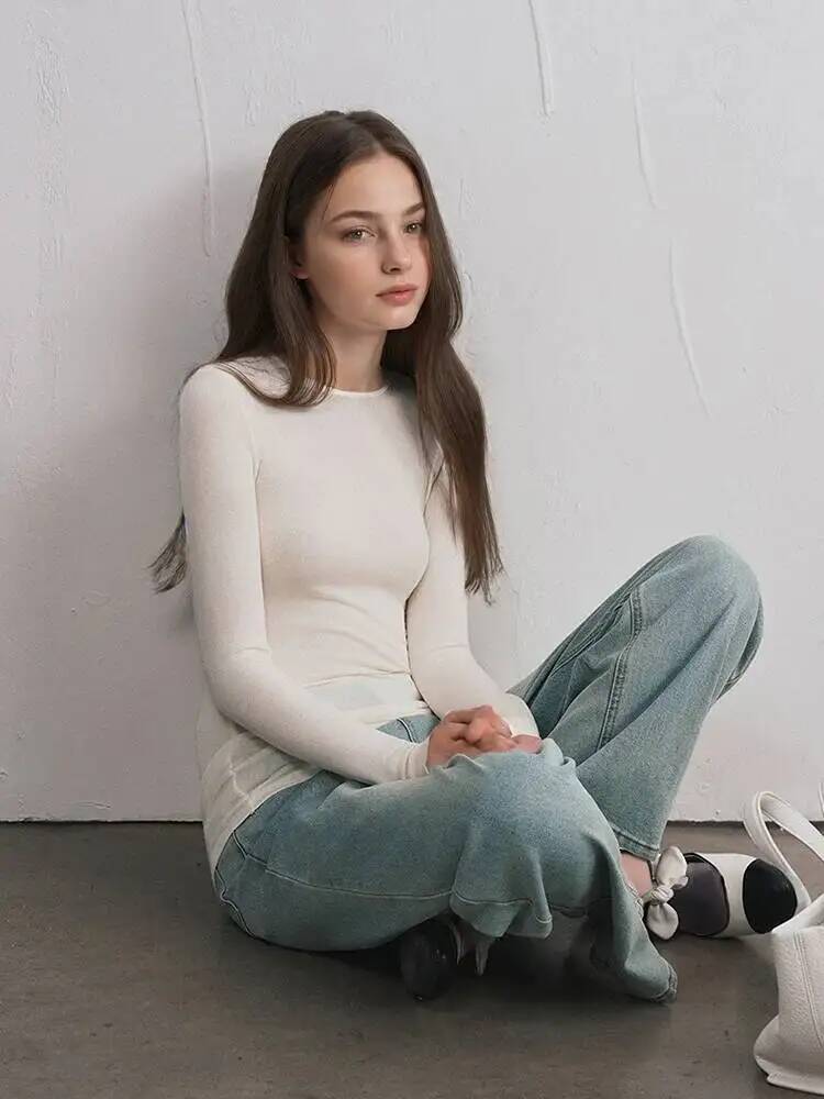 レディースカシミヤ混紡長袖トップス 秋冬用 ソフトモーダルス - Blouses のレビューと価格